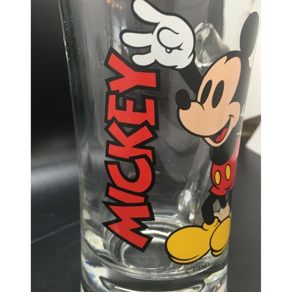 Vintage Mickey Mouse Tall Glass Mug Cup with Handle Marked Disney - Picture 2 of 12